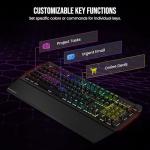 Das Keyboard 5QS Mark II Smart RGB Programmable Mechanical Keyboard for Work & Gaming, Tactile Cherry MX2A Brown Mechanical Switches, Built-in RGB Profiles, Palm Rest, Volume Knob, Aluminum Top