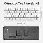 NocFree Wireless Ergonomic Split Mechanical Keyboard with Wrist Rest- Silent, RGB, Foam, Hot-Swappable, Compact 60% Layout, Palm Rest, Programmable for Mac & Windows, PBT Keycaps
