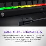 Alienware Pro Wireless Gaming Keyboard - Bluetooth 5.1/2.4 GHz Radio Frequency Connectivity, Linear Mechanical, Hot-swappable switches, Tri mode connectivity, Adjustable Height - Dark Side of the Moon