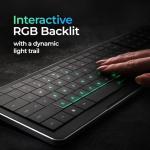 Clevetura CLVX 1 Windows | Touch On Keys & Gestures AI Keyboard | Bluetooth & USB-C | Low Profile Silent Scissor Keys | Interactive RGB | Aluminum Chassis | Compatible with Windows/Linux/Android