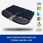 Truly Ergonomic Cleave Split Mechanical Keyboard – All-Day Comfort, Boosts Productivity, Natural Typing Posture, Tactile Optical Switches, Cushioned Palm Rest, Backlit Keys, Windows/Mac/Linux