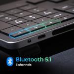 Clevetura CLVX 1 Windows | Touch On Keys & Gestures AI Keyboard | Bluetooth & USB-C | Low Profile Silent Scissor Keys | Interactive RGB | Aluminum Chassis | Compatible with Windows/Linux/Android