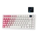 EPOMAKER X Aula F75 MAX Wireless Mechanical Keyboard with TFT Screen and Knob, Gasket Keyboard in 75% Layout, Hot Swappable Gaming Keyboard for PC/Mac/Linux (White Pink)