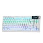 EPOMAKER G84 PRO Wireless Gaming Keyboard with Screen&Knob, 75% Creamy Mechanical Keyboard, 8000mAh, Hot Swappable, Silicone Keycaps, BT5.0/2.4G/USB-C Mode, NKRO, RGB (White, Creamy Jade Switch)