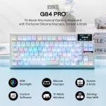 EPOMAKER G84 PRO Wireless Gaming Keyboard with Screen&Knob, 75% Creamy Mechanical Keyboard, 8000mAh, Hot Swappable, Silicone Keycaps, BT5.0/2.4G/USB-C Mode, NKRO, RGB (White, Creamy Jade Switch)