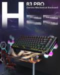 HINATSUSIKE H83 PRO 75% Wireless Mechanical Keyboard, Hot-Swap Cardamom Switches, PBT Keycaps, RGB Backlit with Control Knob, 3 Connection Modes (2.4G/BT/USB-C), Ergonomic for Gaming/Office on