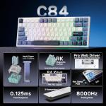 RK ROYAL KLUDGE C84 HE Rapid Trigger Gaming Keyboard, 75% TKL Wired RGB Mechanical Keyboard, Hall Effect Magnetic Switch Keyboard w/Actuation Point Adjustable, 8K Hz Polling Rate, for FPS Gamer