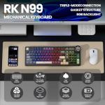 RK ROYAL KLUDGE N99 Wireless Mechanical Keyboard, Smart Display Screen & Knob, BT/2.4G/USB-C, 96% Hot Swappable Custom Keyboard, Pre-lubed Linear Switches, Gasket Mount, RGB Gaming Keyboard