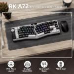 RK ROYAL KLUDGE A72 Alice Ergonomic Wireless Mechanical Keyboard w/Knob/Macro Keys/Touchable Nameplate, Tri-Mode 68% 72-Key Gasket Keyboard BT/2.4G/USB-C, Hot Swap, Win/Mac Software, 7500mAh Battery