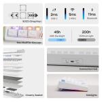 MechLands Vibe108 Full Size Mechanical Keyboard with Knob & Multimedia Buttons, Wireless Gaming Keyboard with 10000mAh Battery, RGB Backlits, 104 Keys Hot Swappable, Custom Driver (Cream Mint Switch)