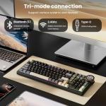 RK ROYAL KLUDGE N99 Wireless Mechanical Keyboard, Smart Display Screen & Knob, BT/2.4G/USB-C, 96% Hot Swappable Custom Keyboard, Pre-lubed Linear Switches, Gasket Mount, RGB Gaming Keyboard