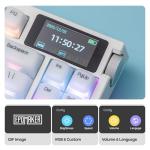 EPOMAKER G84 PRO Wireless Gaming Keyboard with Screen&Knob, 75% Creamy Mechanical Keyboard, 8000mAh, Hot Swappable, Silicone Keycaps, BT5.0/2.4G/USB-C Mode, NKRO, RGB (White, Creamy Jade Switch)