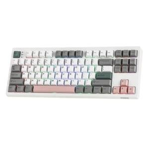 EPOMAKER TH87 Wireless Mechanical Keyboard with 10000mAh Battery, BT/2.4GHz/Wired, Hot Swappable Custom, PBT Keycap, RGB Backlit, Gasket, TKL Gaming Keyboard for PC/Mac (Sea Salt Silent)