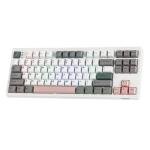 EPOMAKER TH87 Wireless Mechanical Keyboard with 10000mAh Battery, BT/2.4GHz/Wired, Hot Swappable Custom, PBT Keycap, RGB Backlit, Gasket, TKL Gaming Keyboard for PC/Mac (Sea Salt Silent)