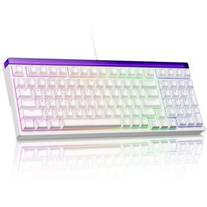 ZORNHER ZH99HE 98% Rapid Trigger Magnetic Keyboard Wired,White Gaming Keyboard with Number Pad,RGB Backlit Light Box,Adjustable Actuation Rapid Trigger Mode,Magnetic Switch