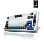 Rampage Quell Pro Wireless Mechanical Keyboard with Screen&Knob, 75% Hot Swappable Gaming Keyboard with Pre-lubed Switches, RGB Backlit, PBT Keycaps Creamy Sounding PC Gaming Keyboards