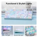 EPOMAKER G84 PRO Wireless Gaming Keyboard with Screen&Knob, 75% Creamy Mechanical Keyboard, 8000mAh, Hot Swappable, Silicone Keycaps, BT5.0/2.4G/USB-C Mode, NKRO, RGB (White, Creamy Jade Switch)