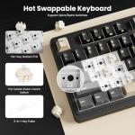 RK ROYAL KLUDGE N99 Wireless Mechanical Keyboard, Smart Display Screen & Knob, BT/2.4G/USB-C, 96% Hot Swappable Custom Keyboard, Pre-lubed Linear Switches, Gasket Mount, RGB Gaming Keyboard