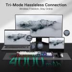 Redragon K762 Wireless Gasket Gaming Keyboard w/Hype Screen & Knob, 104 Keys Mechanical Keyboard, Easy-Control 1.14’’ TFT Info Display, 5-Layer Noise Dampening, Round PBT Keycaps, Mint Mambo Switch