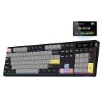 EPOMAKER TH108 PRO Full Size Mechanical Keyboard with Screen & Knob, Wireless Gaming Keyboard with 10000mAh, Creamy Gasket, Hot Swap, Custom Driver, RGB Backlight (Black, Sea Salt Silent)