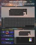 HINATSUSIKE H83 PRO 75% Wireless Mechanical Gaming Keyboard, Hot-Swap Cardamom Switches, PBT Keycaps, RGB Backlit, 3 Modes (2.4G/BT5.0/USB-C Wired), Ergonomic Compact Keyboard for Win/Mac/Linux