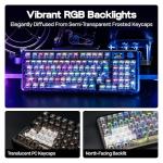 MechLands Aula F-NB98 Transparent Keyboard with RGB Backlits, 3 Modes Wireless Mechanical Keyboard with Display Screen, 8000mAh Battery, Shine Through Keycaps, Creamy Gasket, 1800 Layout (Black)