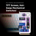 Rampage Quell Pro Wireless Mechanical Keyboard with Screen&Knob, 75% Hot Swappable Gaming Keyboard with Pre-lubed Switches, RGB Backlit, PBT Keycaps Creamy Sounding PC Gaming Keyboards