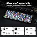 MechLands Aula F-NB98 Transparent Keyboard with RGB Backlits, 3 Modes Wireless Mechanical Keyboard with Display Screen, 8000mAh Battery, Shine Through Keycaps, Creamy Gasket, 1800 Layout (Black)