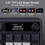 Redragon K762 Wireless Gasket Gaming Keyboard w/Hype Screen & Knob, 104 Keys Mechanical Keyboard, Easy-Control 1.14’’ TFT Info Display, 5-Layer Noise Dampening, Round PBT Keycaps, Mint Mambo Switch