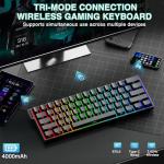 AULA MINI60 HE PRO - 60% Mechanical Gaming Keyboard Wireless, Hall Effect Magnetic Switch Hot Swappable, Adjustable Actuation Rapid Trigger Mode, 8000 Hz Polling Rate, 60 Percent Compact Design for PC