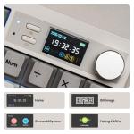 EPOMAKER QK108 Full Size Mechanical Keyboard with Screen & Knob, 8000mAh, QMK/VIA, Creamy&Thocky, Gasket, RGB Backlit, Mac Keycap, Wireless Gaming Keyboard (White Cyan, Sea Salt Silent)