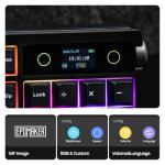EPOMAKER TH108 PRO Full Size Mechanical Keyboard with Screen & Knob, Wireless Gaming Keyboard with 10000mAh, Creamy Gasket, Hot Swap, Custom Driver, RGB Backlight (Black, Sea Salt Silent)
