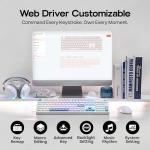 MechLands Vibe108 Full Size Mechanical Keyboard with Knob & Multimedia Buttons, Wireless Gaming Keyboard with 10000mAh Battery, RGB Backlits, 104 Keys Hot Swappable, Custom Driver (Cream Mint Switch)