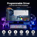 MechLands Aula F-NB98 Transparent Keyboard with RGB Backlits, 3 Modes Wireless Mechanical Keyboard with Display Screen, 8000mAh Battery, Shine Through Keycaps, Creamy Gasket, 1800 Layout (Black)