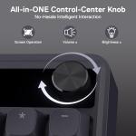 Redragon K762 Wireless Gasket Gaming Keyboard w/Hype Screen & Knob, 104 Keys Mechanical Keyboard, Easy-Control 1.14’’ TFT Info Display, 5-Layer Noise Dampening, Round PBT Keycaps, Mint Mambo Switch