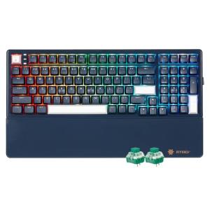 Hexgears Wireless Mechanical Keyboard with Number Pad,Wrist Rest,Gasket Structure,Tri-Mode BT5.0/USB-C/2.4GHz Hot Swappable Keyboard,Creamy Sound,RGB Backlit,Computer Gaming Keyboards(Clicky Switch)