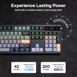 EPOMAKER TH108 PRO Full Size Mechanical Keyboard with Screen & Knob, Wireless Gaming Keyboard with 10000mAh, Creamy Gasket, Hot Swap, Custom Driver, RGB Backlight (Black, Sea Salt Silent)