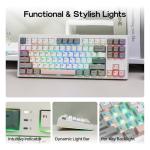 EPOMAKER TH87 Wireless Mechanical Keyboard with 10000mAh Battery, BT/2.4GHz/Wired, Hot Swappable Custom, PBT Keycap, RGB Backlit, Gasket, TKL Gaming Keyboard for PC/Mac (Sea Salt Silent)