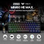 EPOMAKER Aula MINI60 HE Hall Effect Gaming Keyboard, 2.4GHz/BT, 8K Hz Polling, SOCD & DKS, Adjustable Actuation & Fast Trigger, PBT Keycap, 60% Wireless Mechanical Keyboard for Win/Mac (Max)