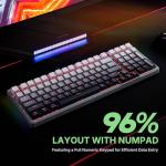 E-YOOSO Z-99 Gaming Keyboard Wireless with Triple Mode BT/2.4G/USB-C, 96% Keyboard, Linear Switches, Wireless Mechanical Keyboard with Number Pad for PC/Mac