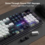 Redragon K762 Wireless Gasket Gaming Keyboard w/Hype Screen & Knob, 104 Keys Mechanical Keyboard, Easy-Control 1.14’’ TFT Info Display, 5-Layer Noise Dampening, Round PBT Keycaps, Mint Mambo Switch