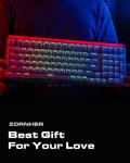 ZORNHER ZH99HE 98% Rapid Trigger Magnetic Keyboard Wired,White Gaming Keyboard with Number Pad,RGB Backlit Light Box,Adjustable Actuation Rapid Trigger Mode,Magnetic Switch