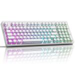 ZORNHER ZH980 Mechanical Keyboard Wireless,95% White Creamy Keyboard with Number Pad, Gaming Keyboard Full Size,Side Printed Cool Japanese Anime PBT Keycaps,Creamy Sounding Linear Switches