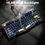 Hexgears F2 Alice83 Aluminum Custom Mechanical Keyboard, Split 83 Keys Alice Layout Ergonomic Keyboard, Hot Swappable Slient Linear Switch, BT5.0/2.4GHz/USB-C, RGB Backlit with Wrist Rest for Win/Mac