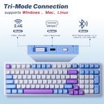 E-YOOSO Z-99 Wireless Mechanical Keyboard with Number Pad, Tri-Mode BT5.0/2.4GHz/USB-C, Hot Swappable Linear Switches, 99 Keys, RGB Backlit Creamy Gaming Keyboard for Laptop/PC/Mac