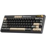 RK ROYAL KLUDGE M65 Wireless Gaming Keyboard with Volume Knob, 60% Hot Swappable Mechanical Keyboard 2.4G/BT/USB-C, Gasket Mount, Battery Display, PBT Keycaps, Hot-Swappable Cream Switch, Black