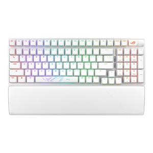 ASUS ROG Strix Scope II 96 Wireless Mechanical Gaming Keyboard – 96% Full-Size, Tri-Mode Connectivity, Hot Swappable Pre-lubed ROG NX Storm Clicky Switches, PBT Keycaps, RGB, PC/Mac Support - White