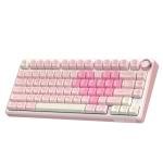 RK ROYAL KLUDGE R75 Wireless Mechanical Keyboard, 75% Creamy Gaming Keyboard with Knob, Bluetooth/2.4GHz/USB Wired RGB Hot Swappable Keyboards, MDA Profile PBT Keycaps, Pre-lubed Linear Switches, Pink