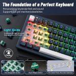 Hexgears Wireless Mechanical Keyboard with Number Pad,Wrist Rest,Gasket Structure,Tri-Mode BT5.0/USB-C/2.4GHz Hot Swappable Keyboard,Creamy Sound,RGB Backlit,Computer Gaming Keyboards(Clicky Switch)