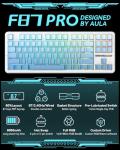 Aula F87 Pro Gaming Keyboard, Tri-Mode BT5.0/2.4GHz/USB-C Hot-Swappable RGB Wireless Mechanical Keyboard, Gasket Mount, 8000mAh, for Windows/Mac Gamer & Typists（LEOBOG Gray Wood Switch V4）